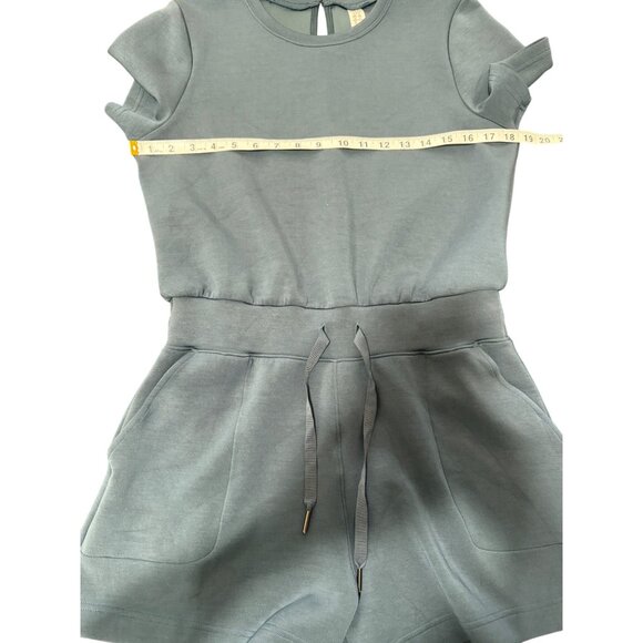 Spanx Air Luxe Short Sleeve Romper With Drawstring Waist Blue Womens Size M - Picture 4 of 8
